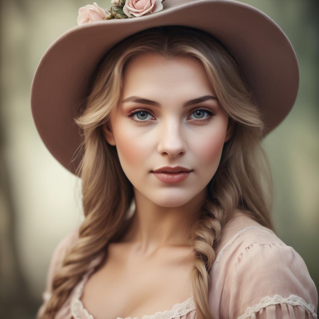A stunning image of german woman in romantic tones.