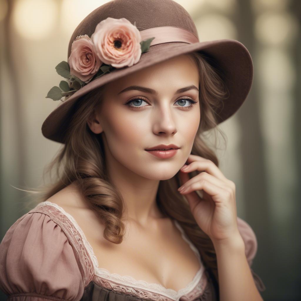 A stunning image of german woman in romantic tones.