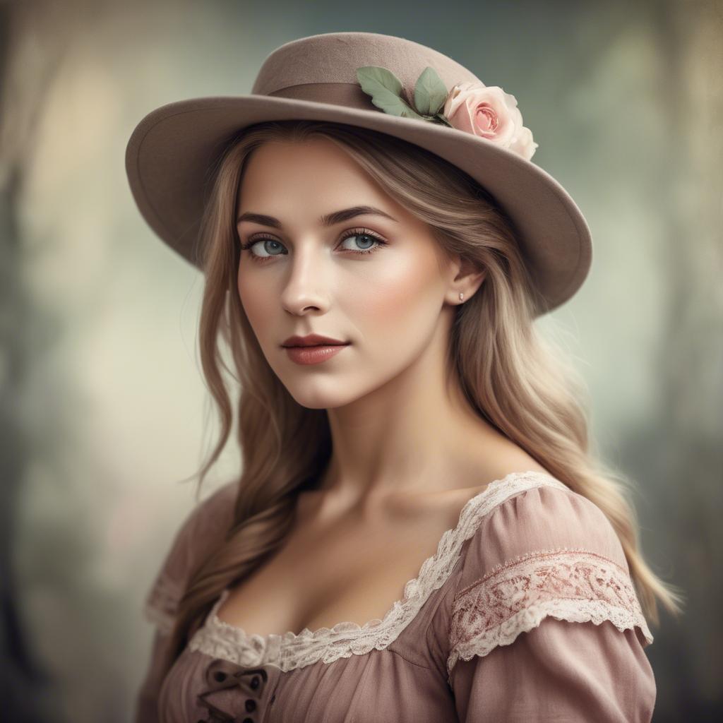 A stunning image of german woman in romantic tones.