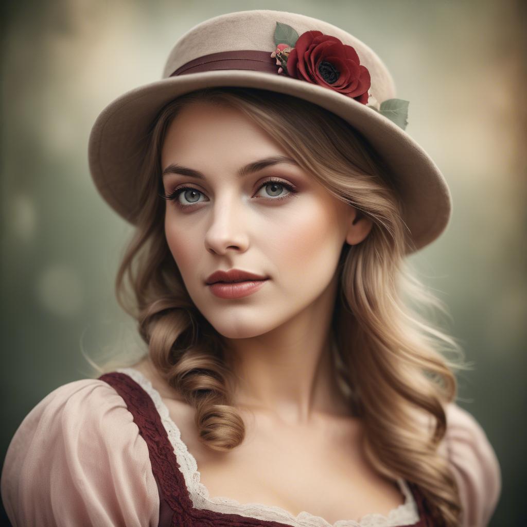 A stunning image of german woman in romantic tones.