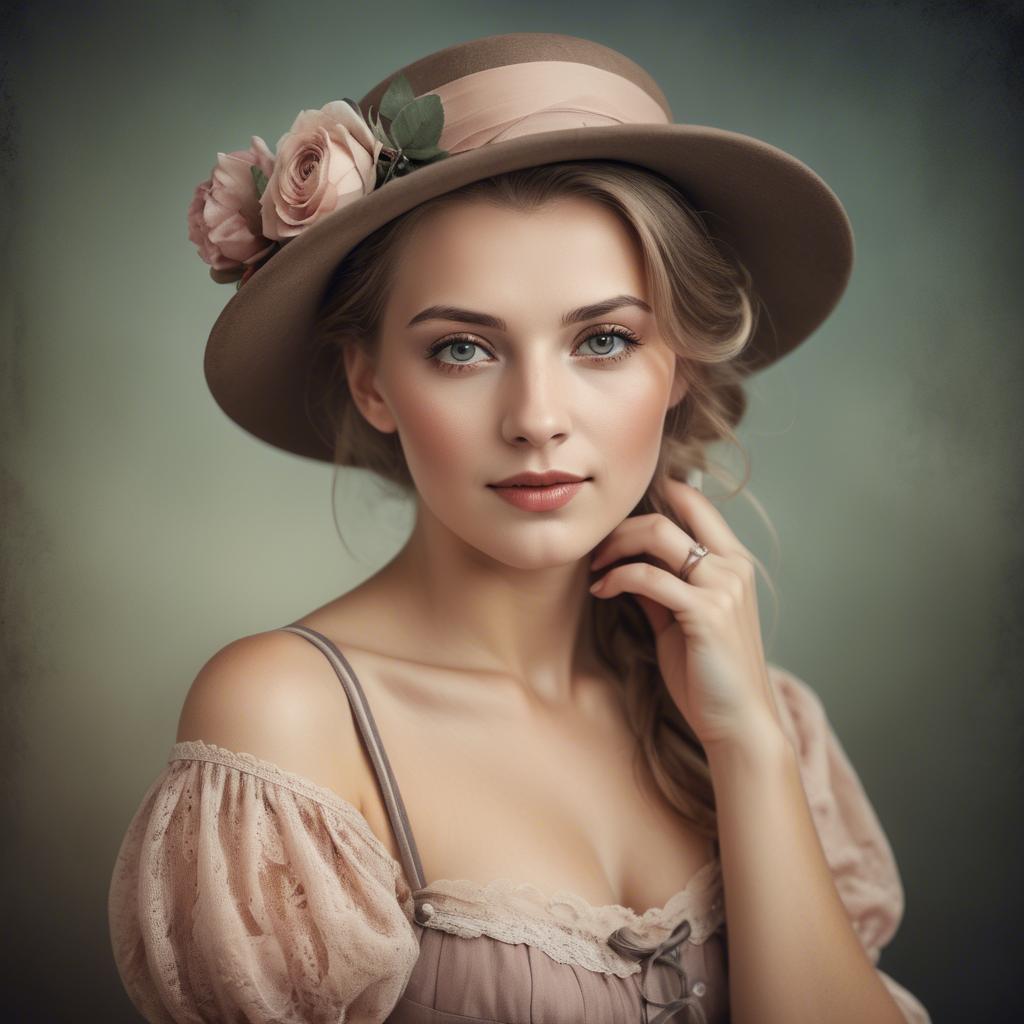 A stunning image of german woman in romantic tones.