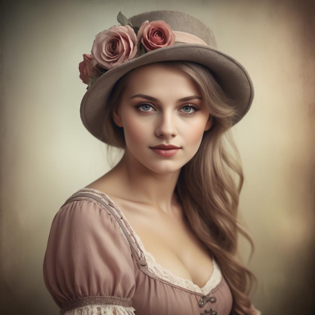 A stunning image of german woman in romantic tones.