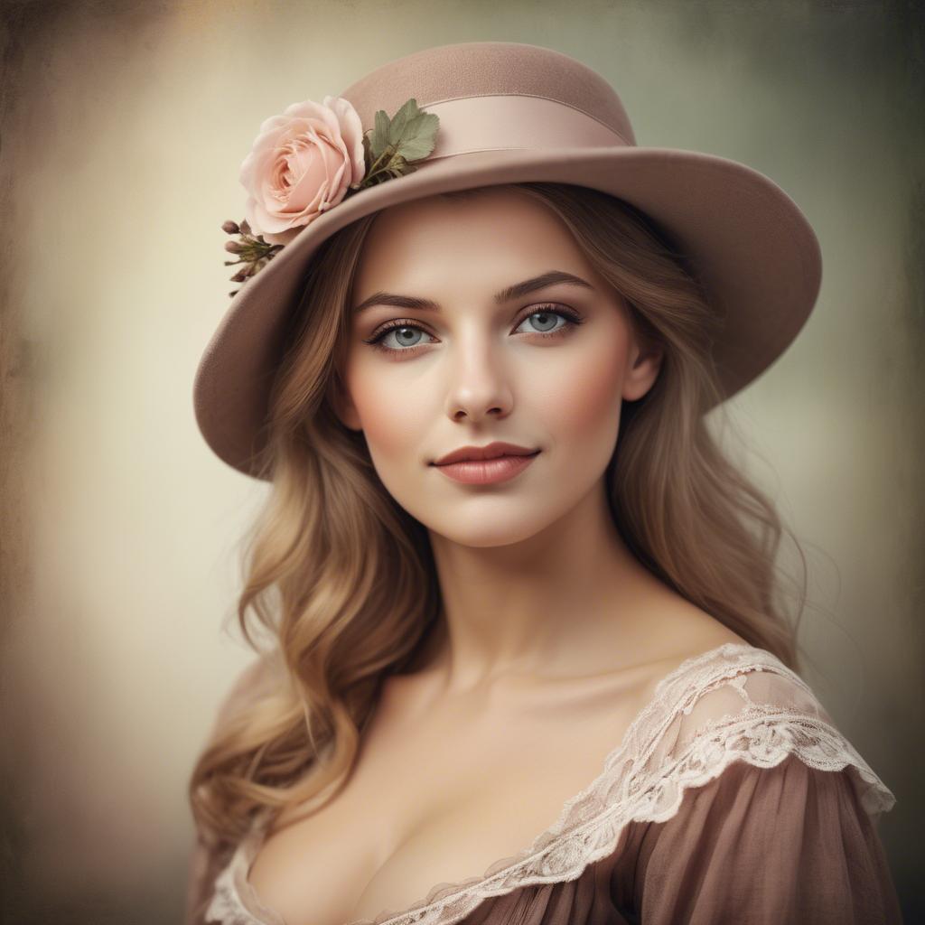 A stunning image of german woman in romantic tones.