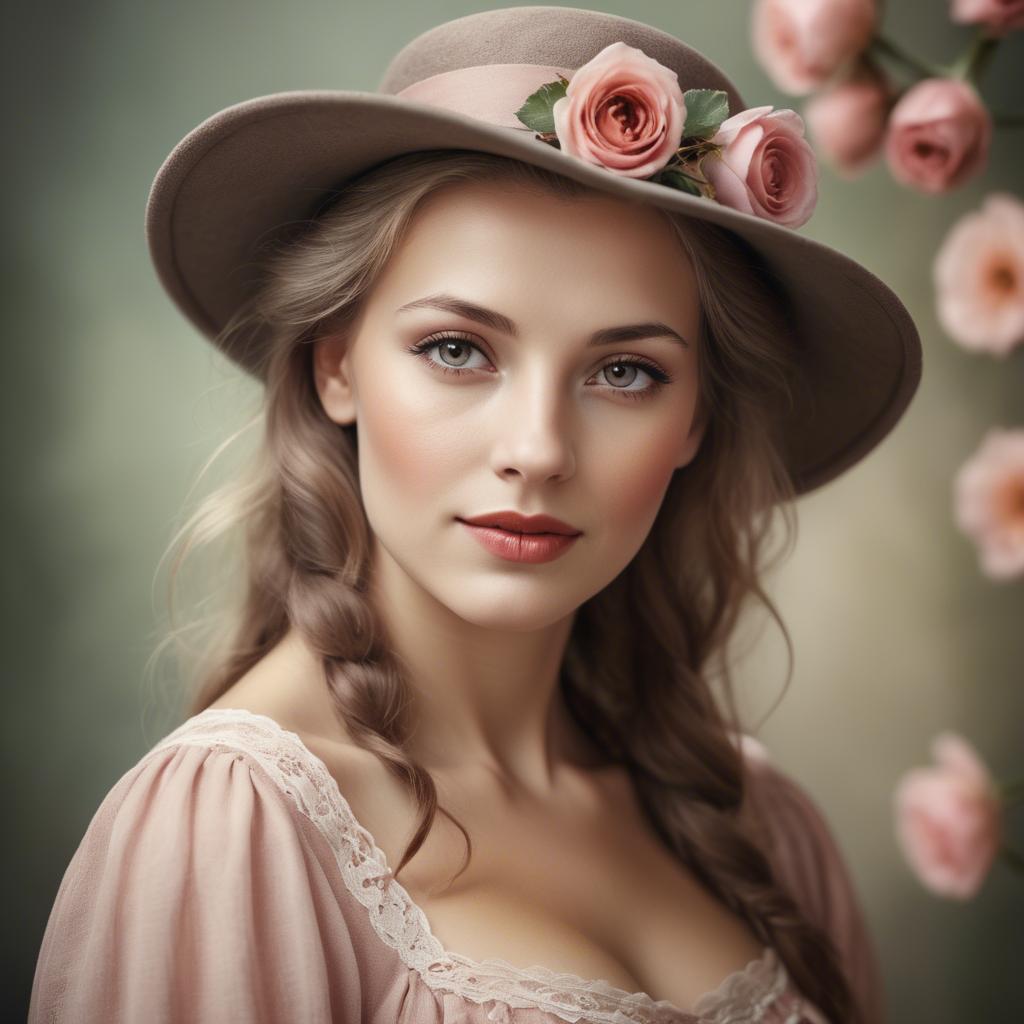 A stunning image of german woman in romantic tones.