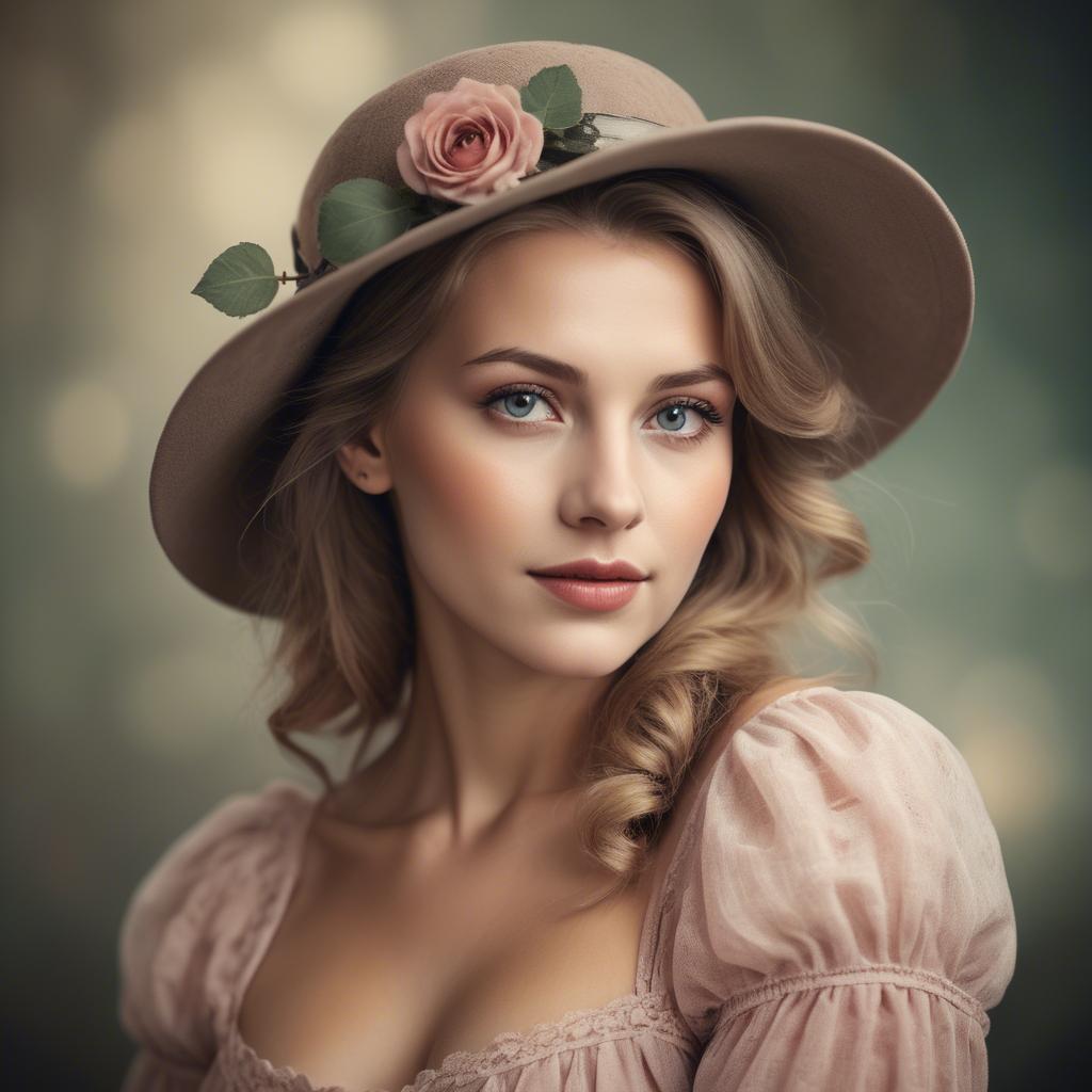 A stunning image of german woman in romantic tones.