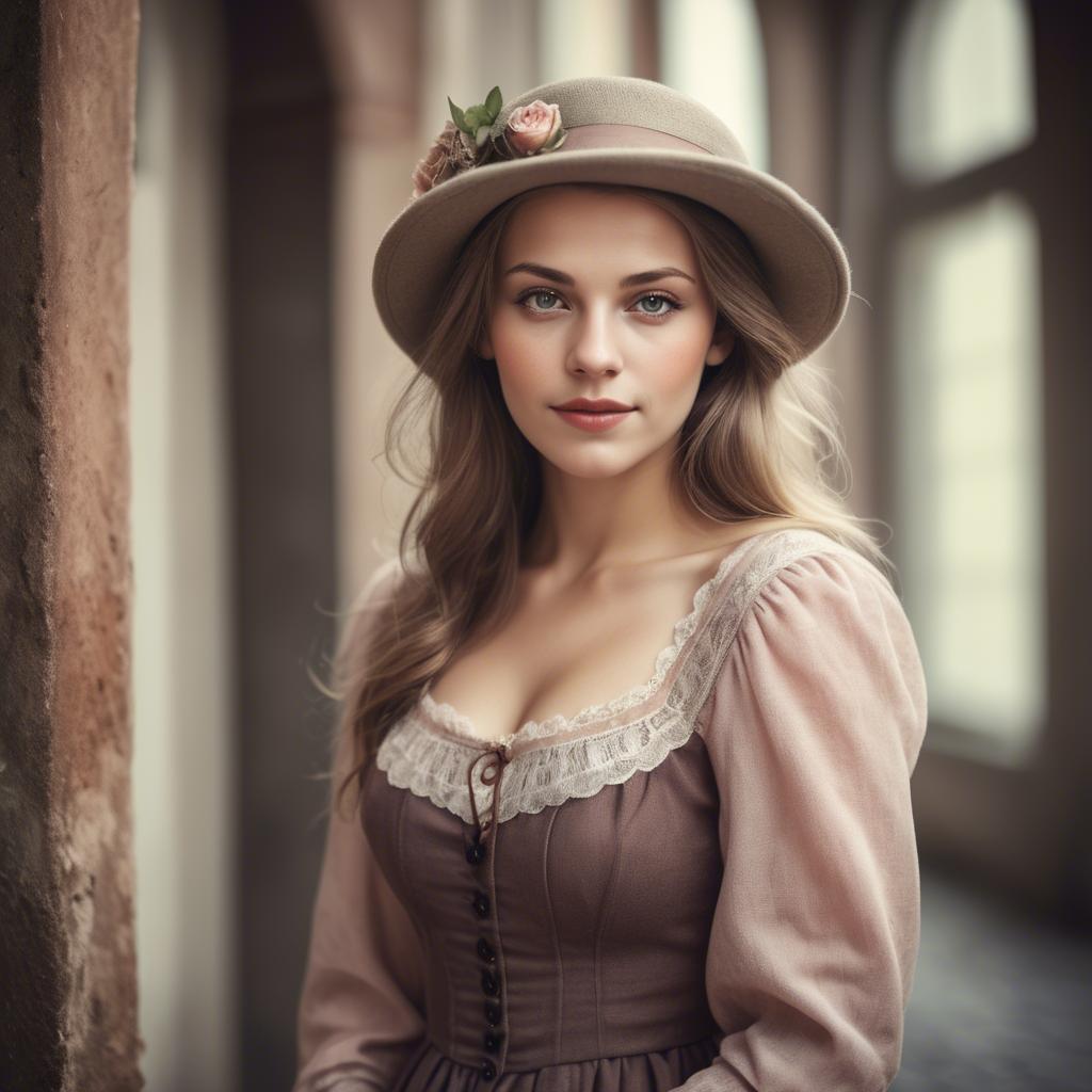 A stunning image of german woman in romantic tones.