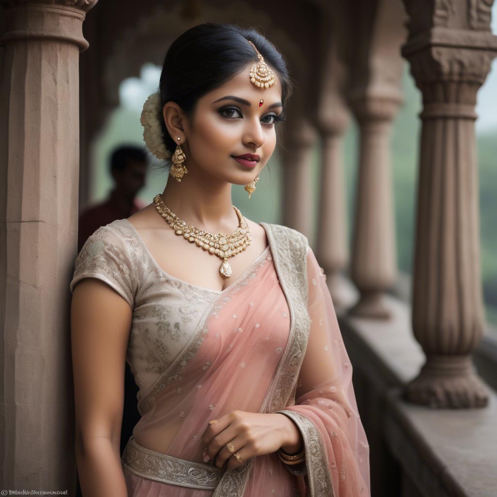 A stunning image of indian beauty in delicate traditional attire.