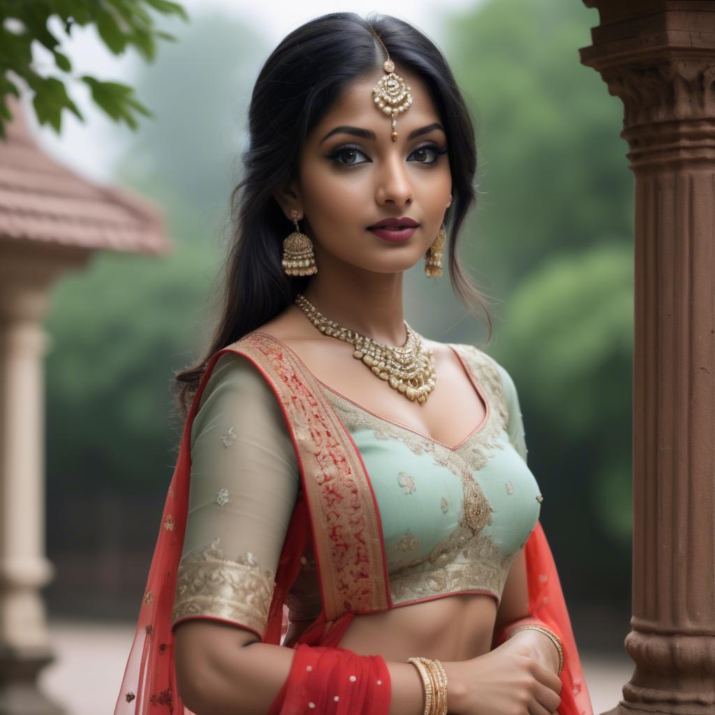A stunning image of indian beauty in delicate traditional attire.