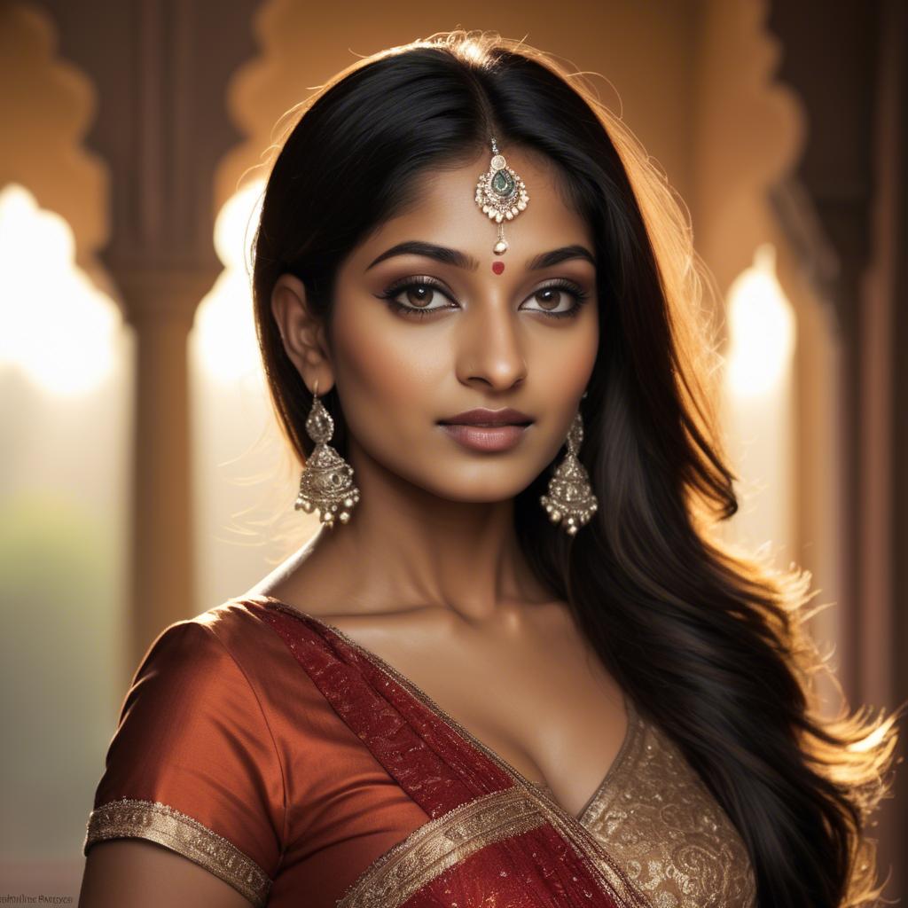 A stunning image of indian beauty in warm lighting.