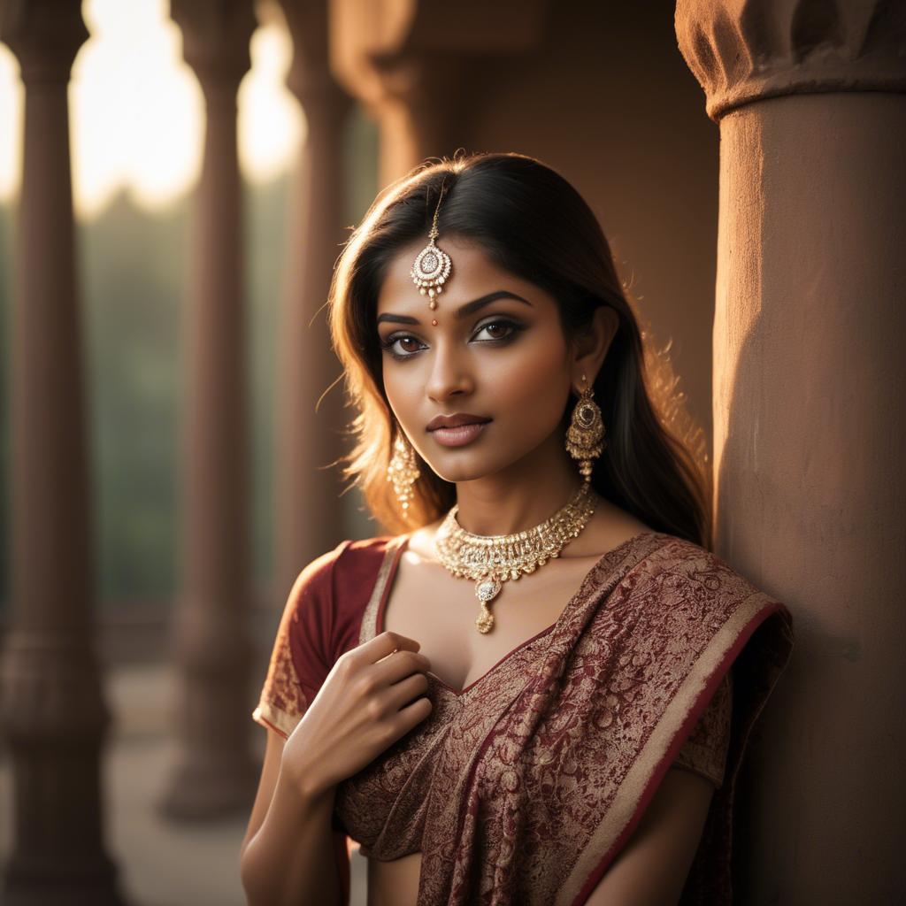 A stunning image of indian beauty in warm lighting.