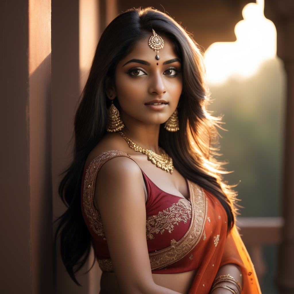 A stunning image of indian beauty in warm lighting.