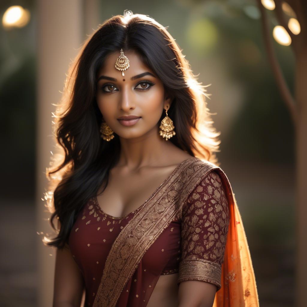 A stunning image of indian beauty in warm lighting.