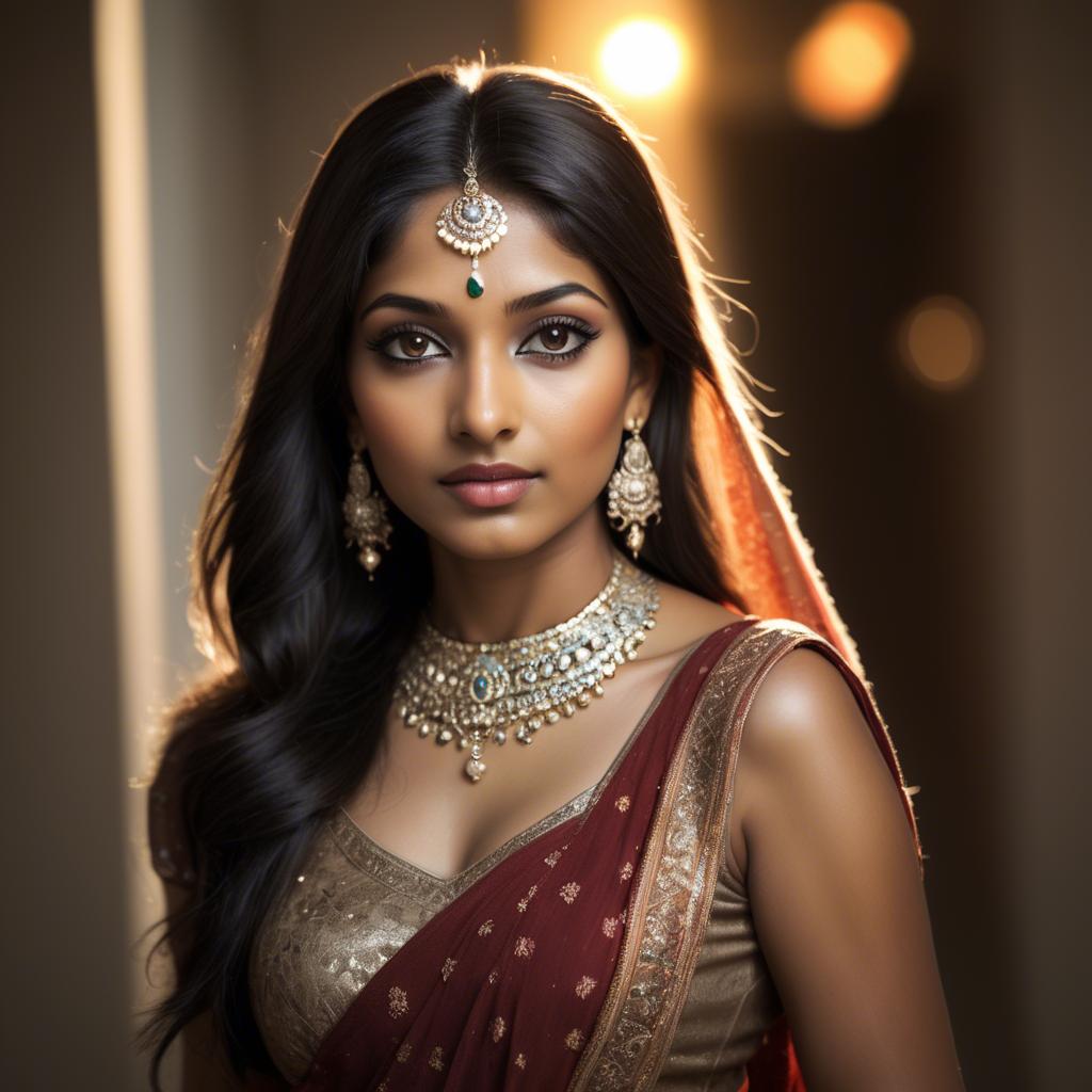 A stunning image of indian beauty in warm lighting.