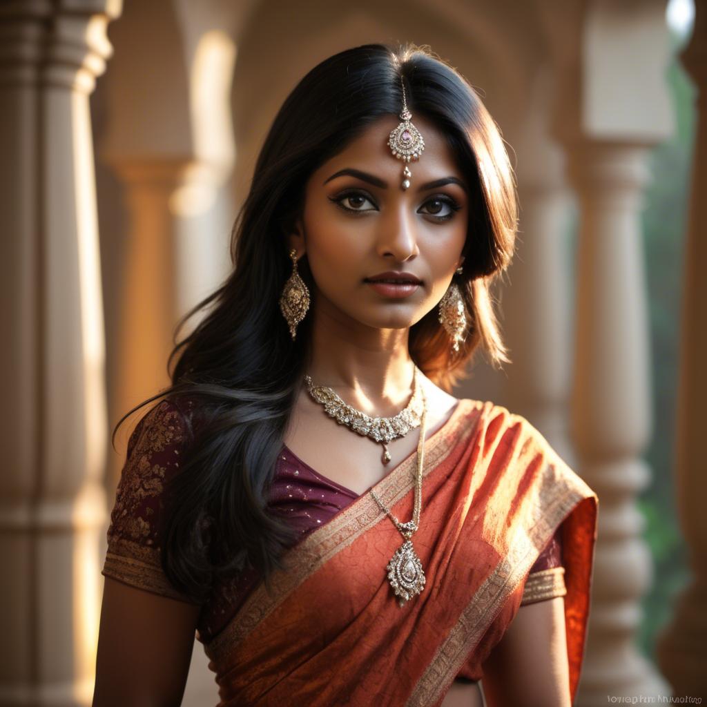 A stunning image of indian beauty in warm lighting.