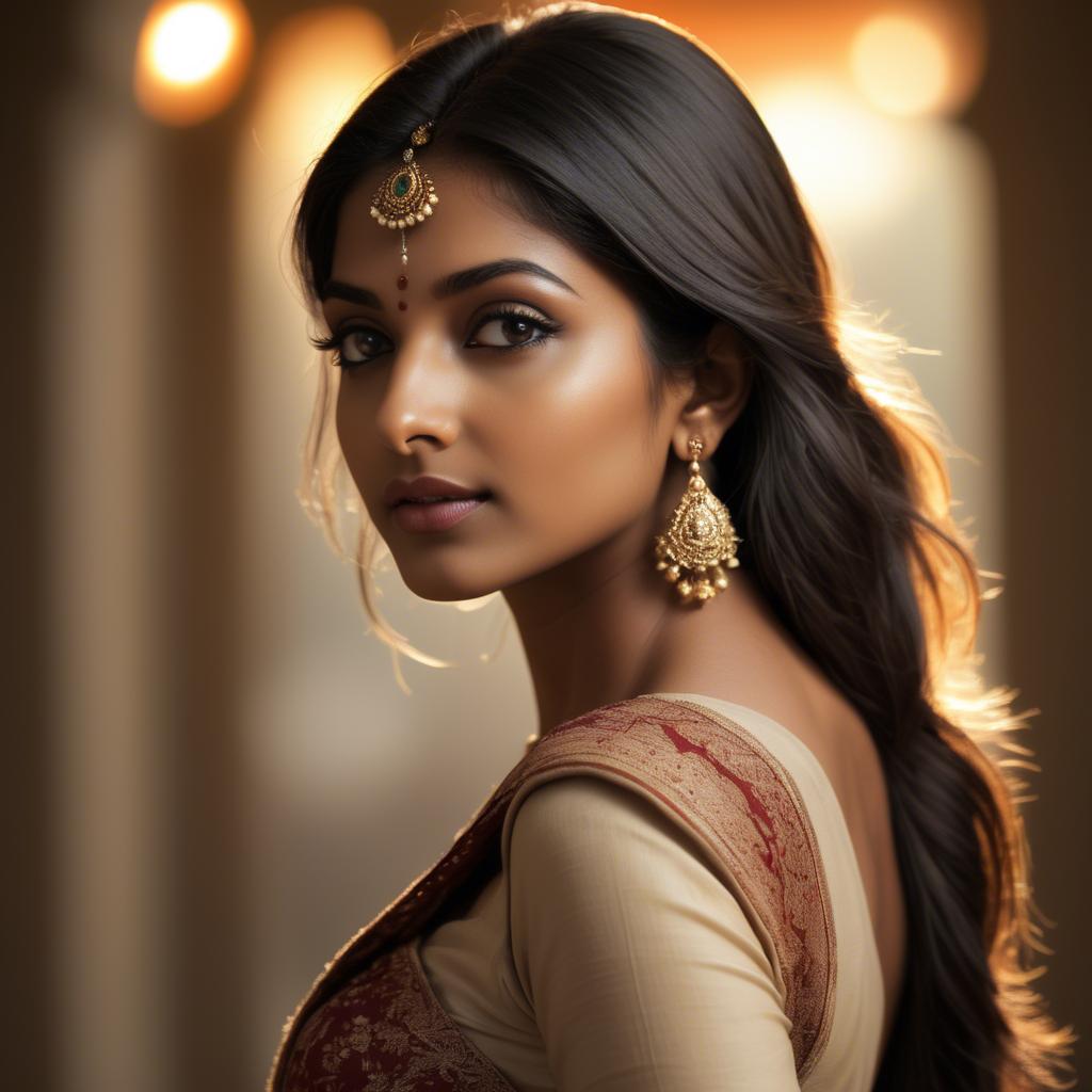 A stunning image of indian beauty in warm lighting.