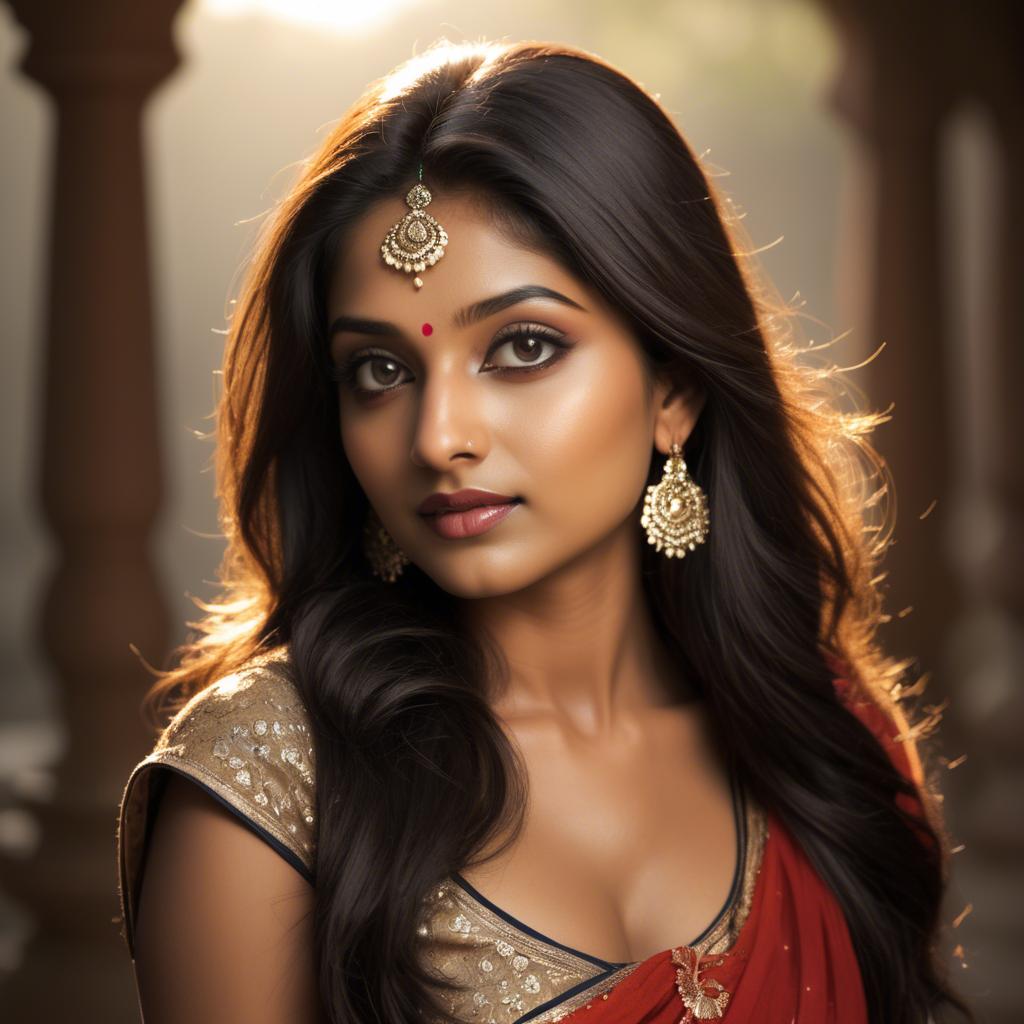 A stunning image of indian beauty in warm lighting.