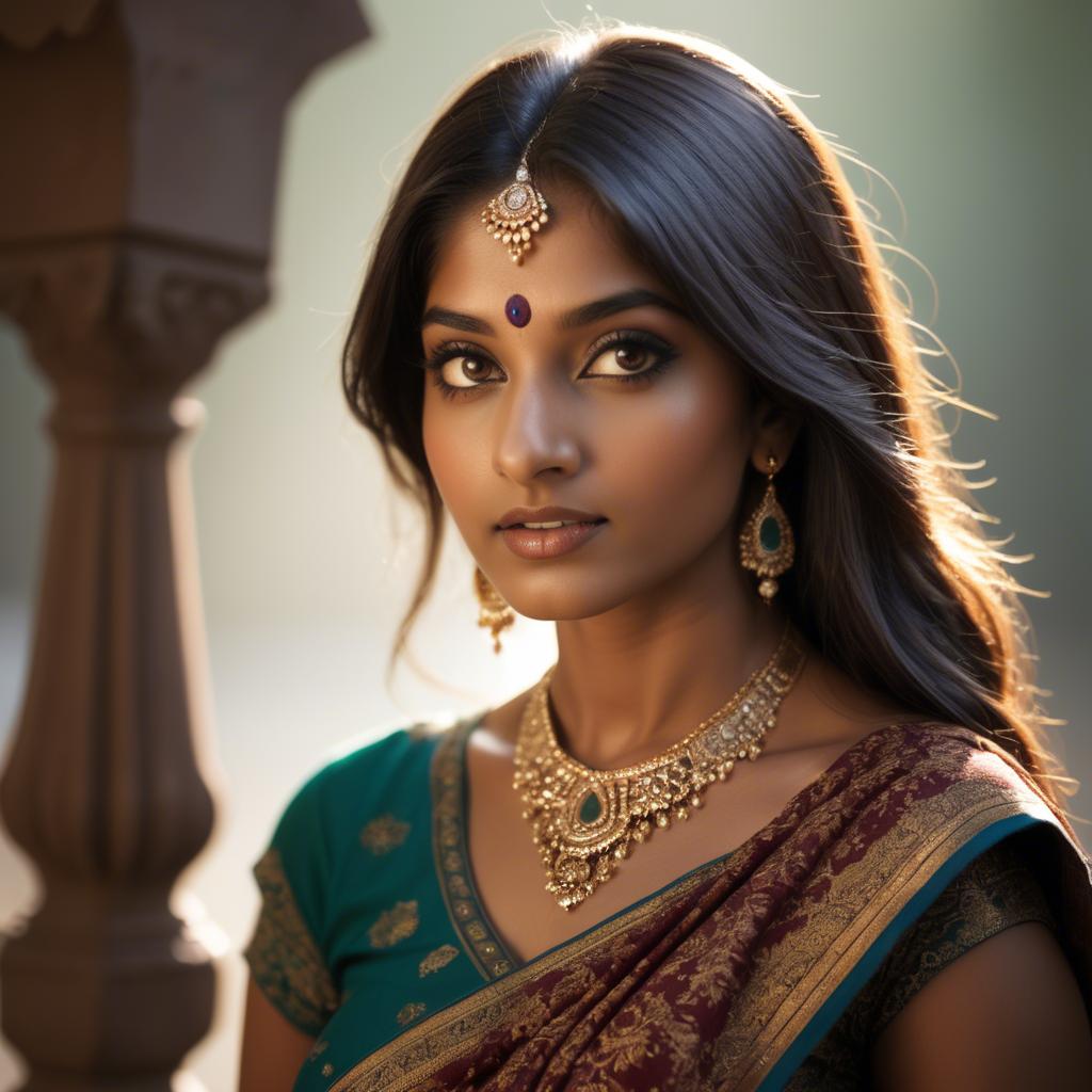 A stunning image of indian beauty in warm lighting.