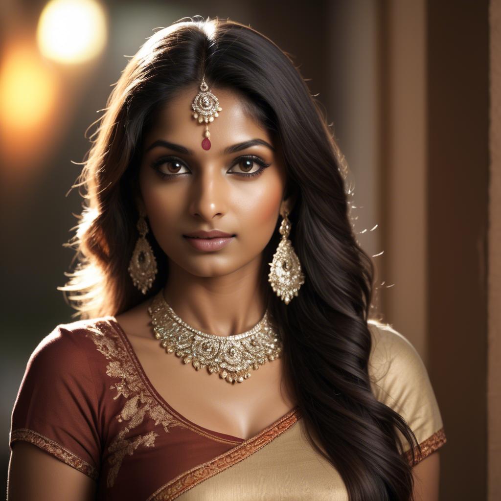 A stunning image of indian beauty in warm lighting.