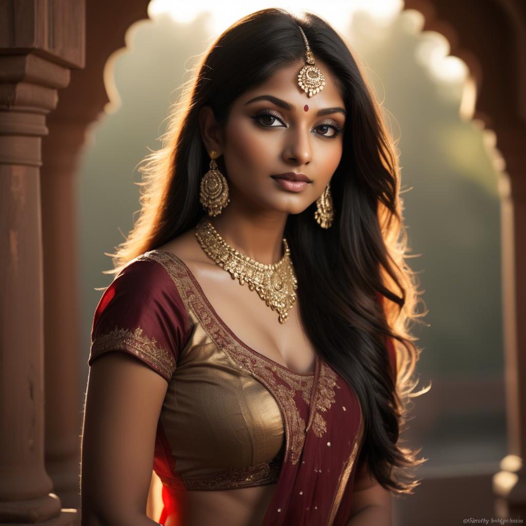 A stunning image of indian beauty in warm lighting.