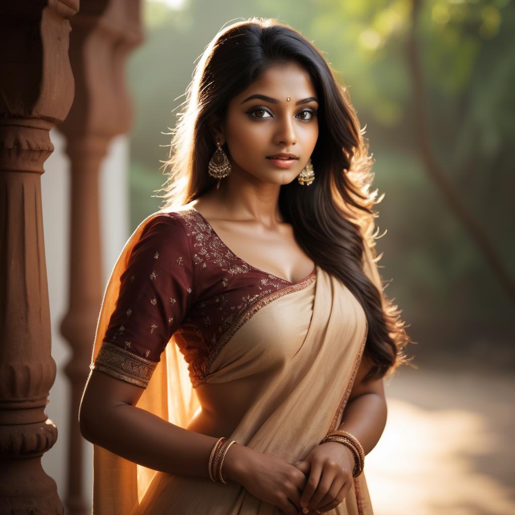 A stunning image of indian beauty in warm lighting.