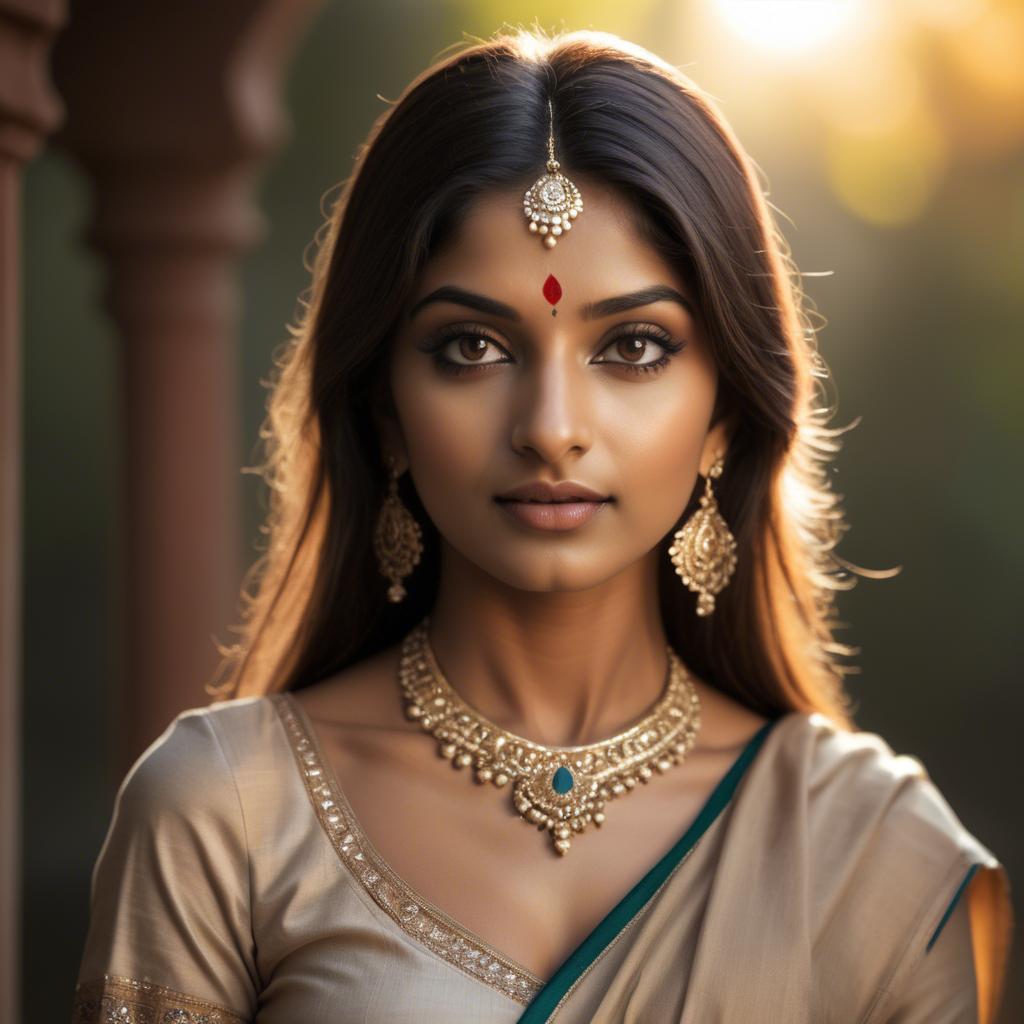 A stunning image of indian beauty in warm lighting.