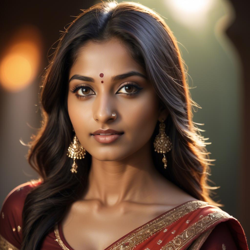 A stunning image of indian beauty in warm lighting.