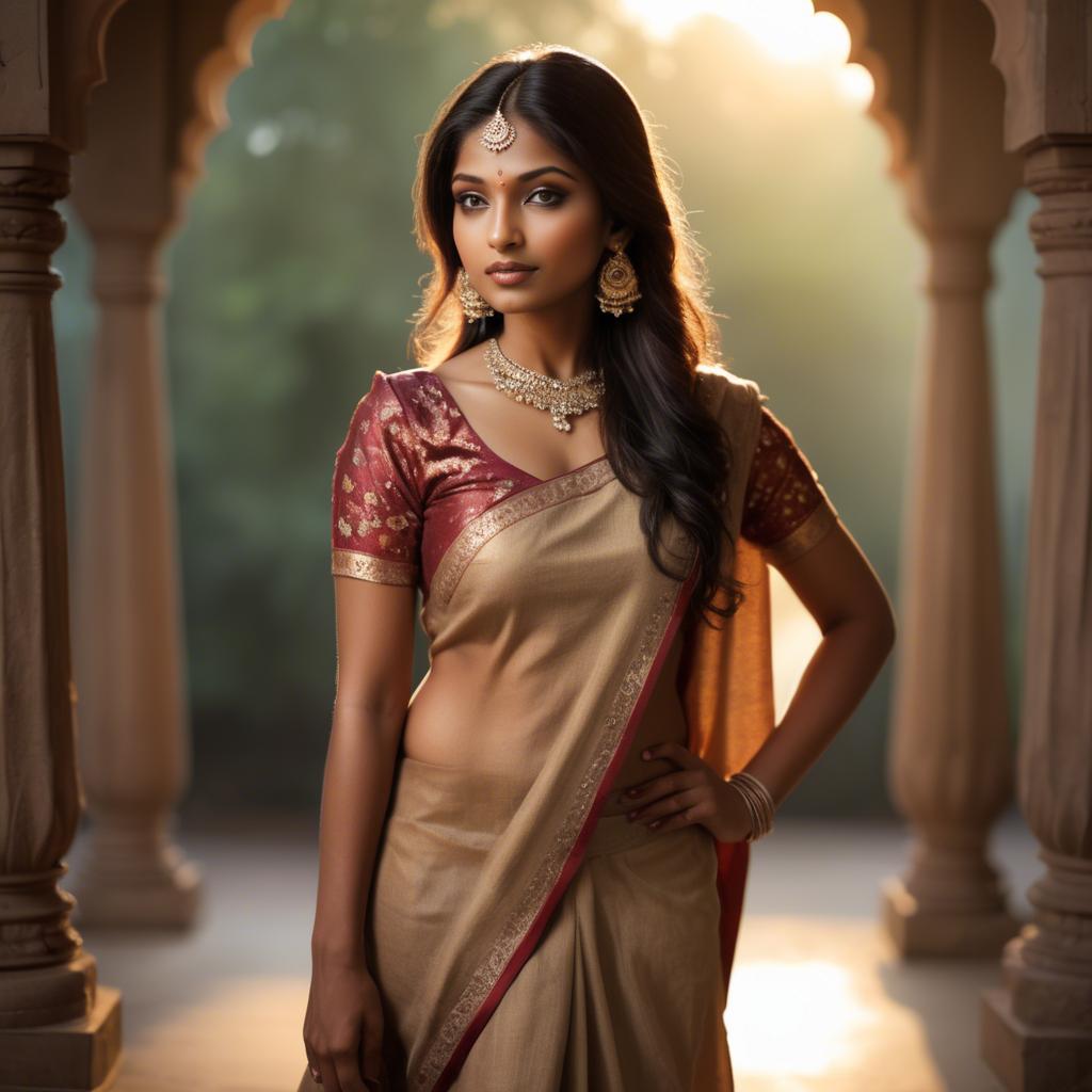 A stunning image of indian beauty in warm lighting.