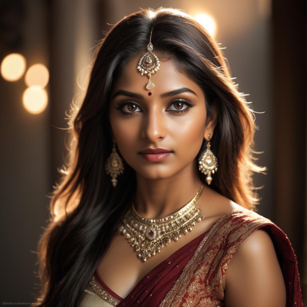 A stunning image of indian beauty in warm lighting.