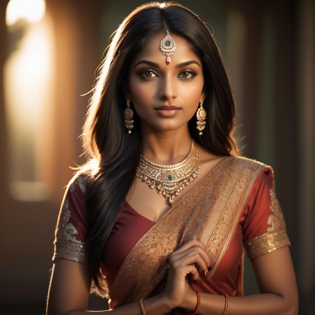A stunning image of indian beauty in warm lighting.