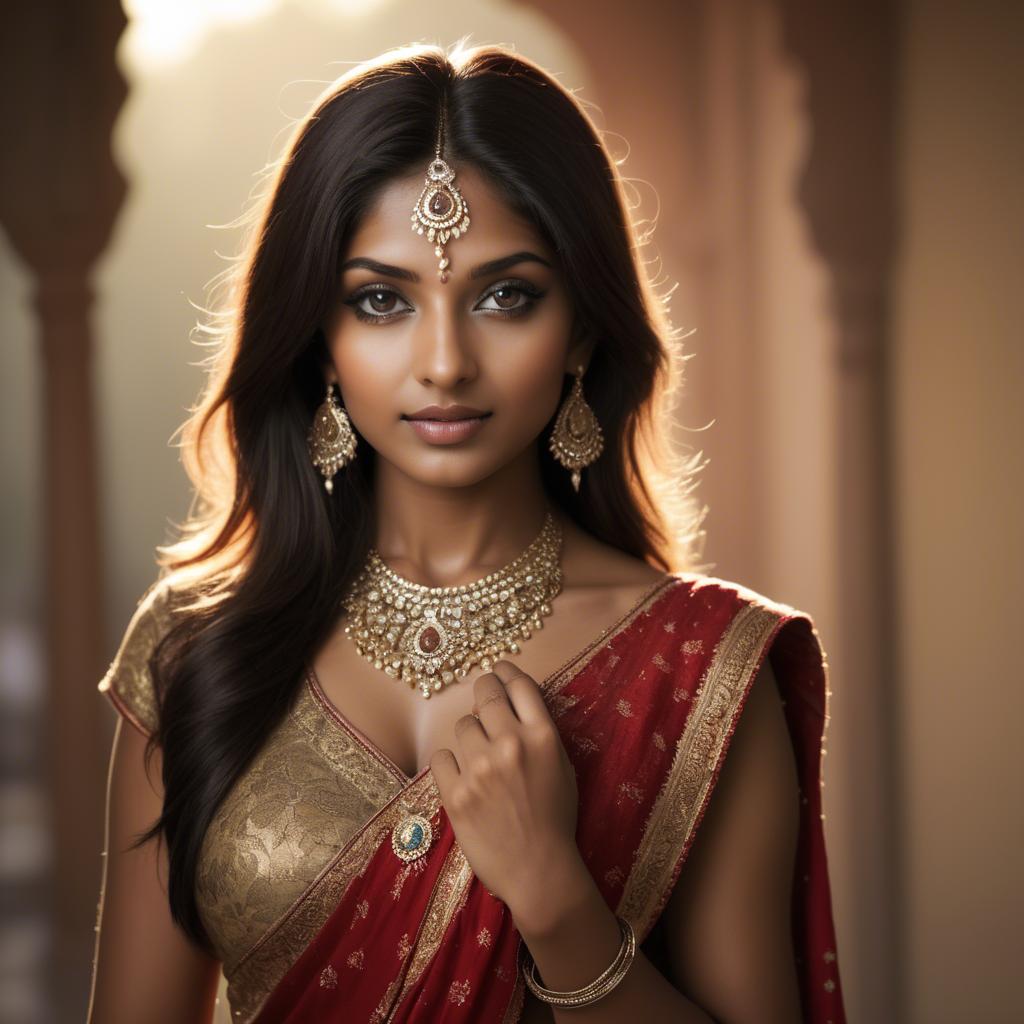 A stunning image of indian beauty in warm lighting.
