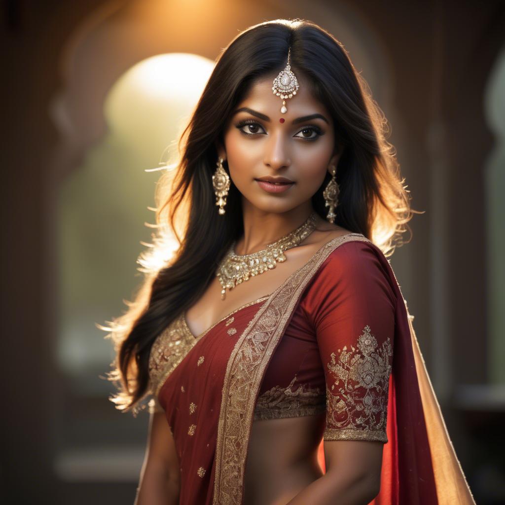A stunning image of indian beauty in warm lighting.