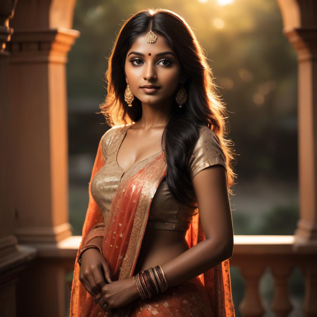 A stunning image of indian beauty in warm lighting.
