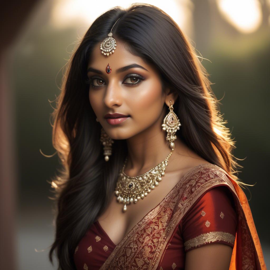 A stunning image of indian beauty in warm lighting.