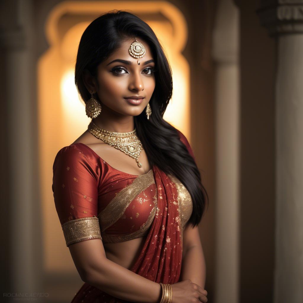 A stunning image of indian beauty in warm lighting.