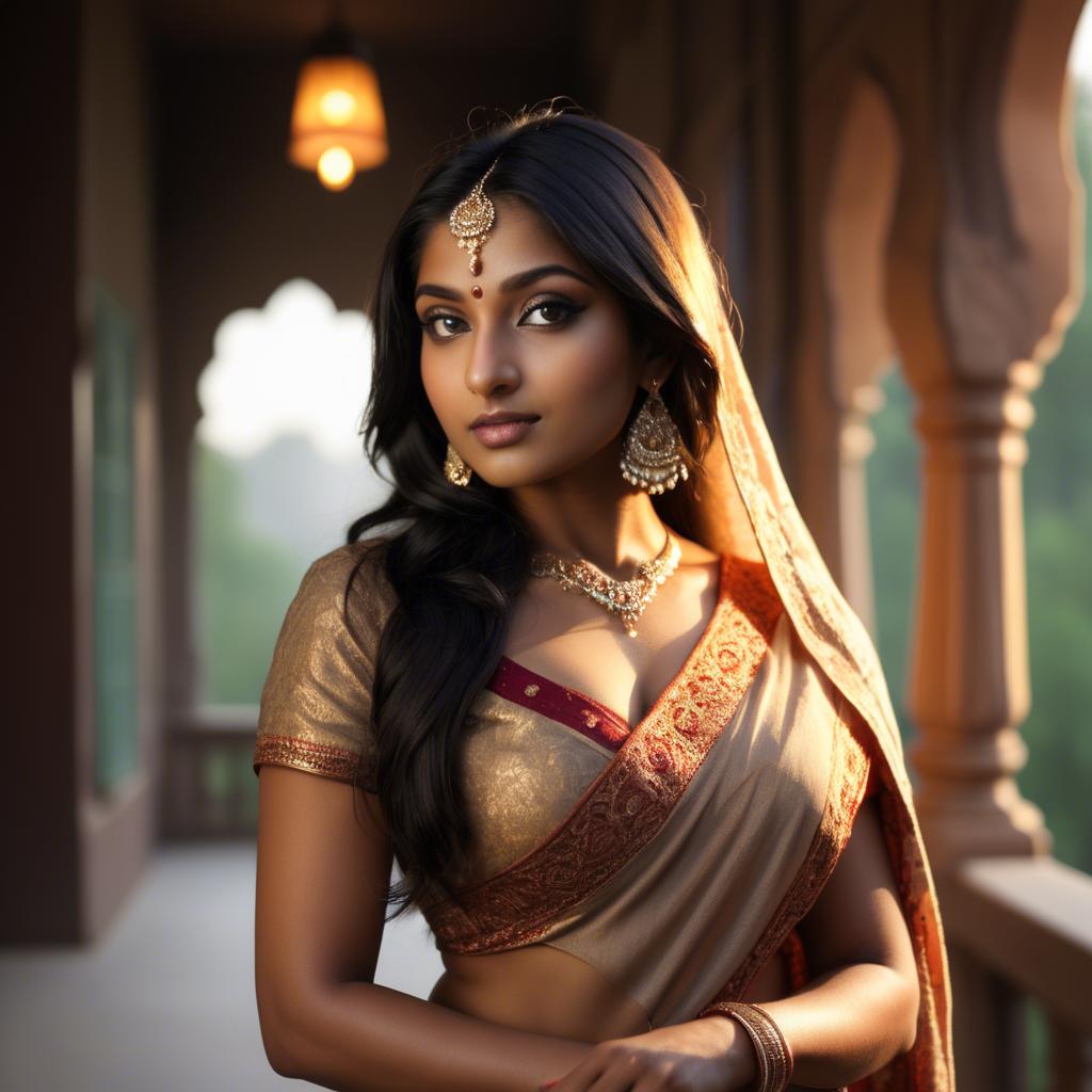A stunning image of indian beauty in warm lighting.