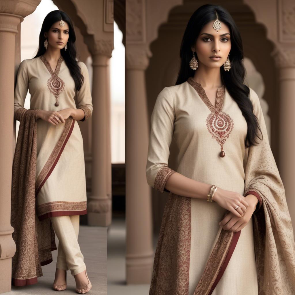A stunning image of indian elegance in natural fabrics.