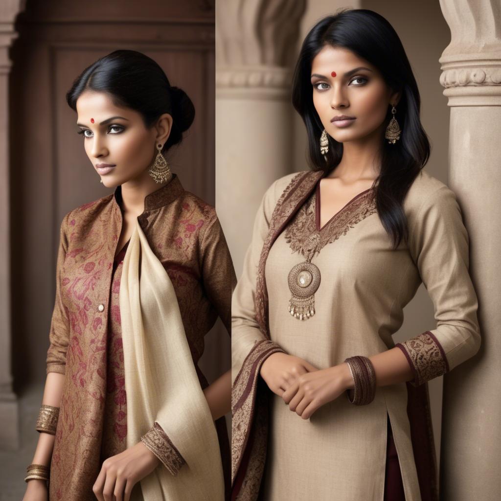 A stunning image of indian elegance in natural fabrics.