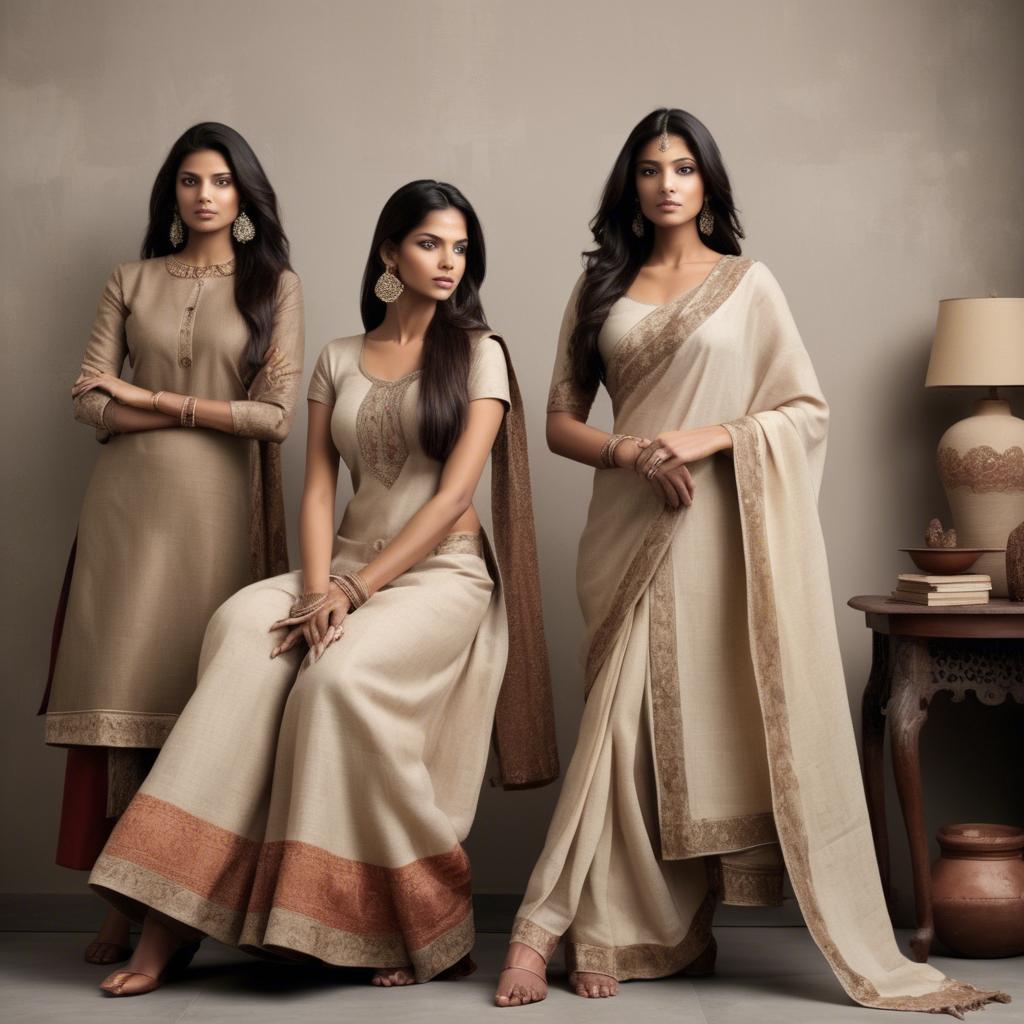 A stunning image of indian elegance in natural fabrics.