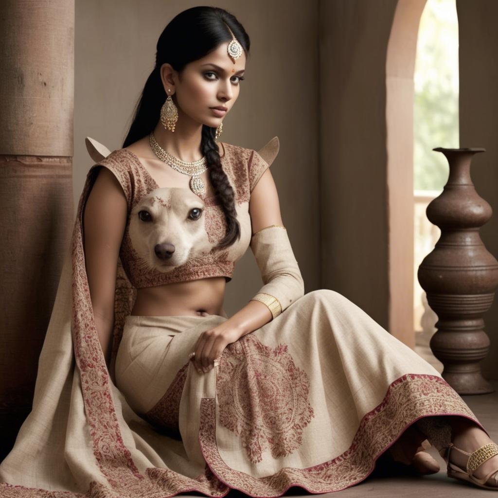 A stunning image of indian elegance in natural fabrics.