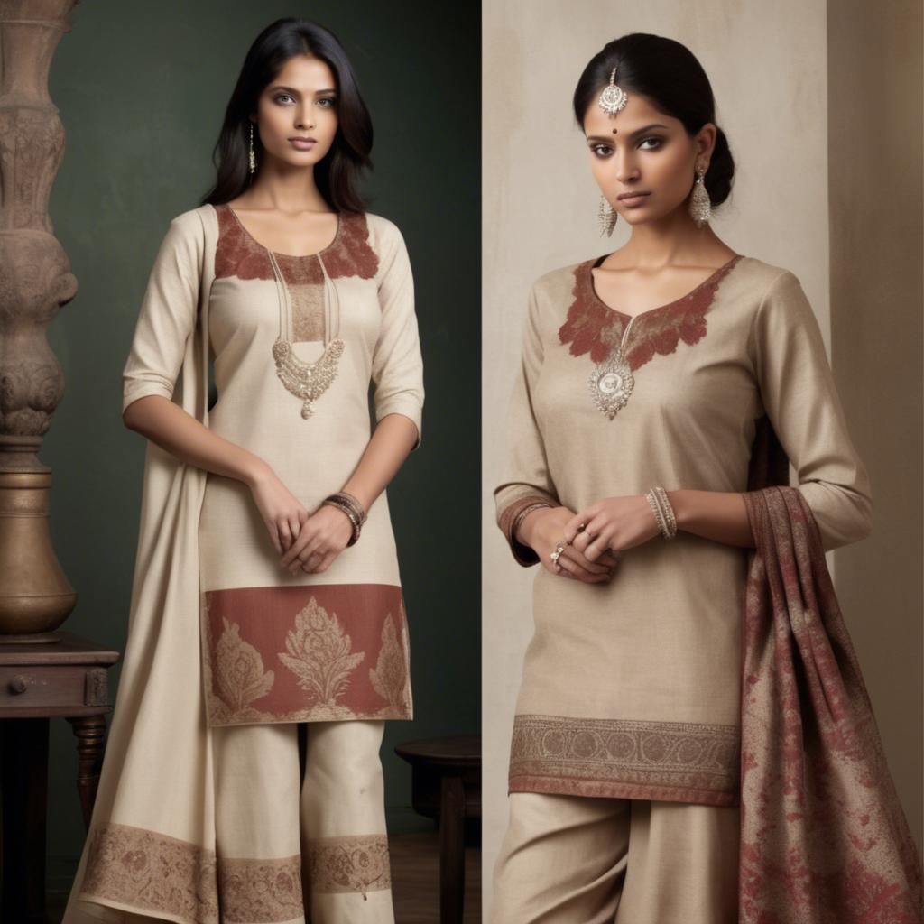A stunning image of indian elegance in natural fabrics.