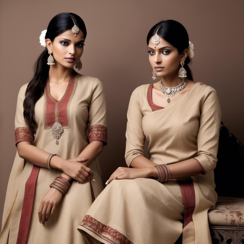A stunning image of indian elegance in natural fabrics.