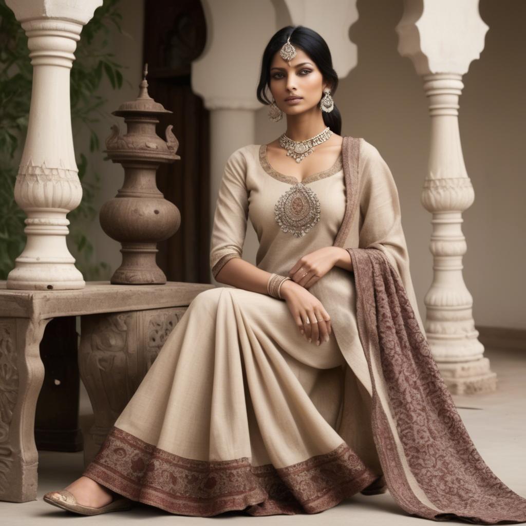 A stunning image of indian elegance in natural fabrics.