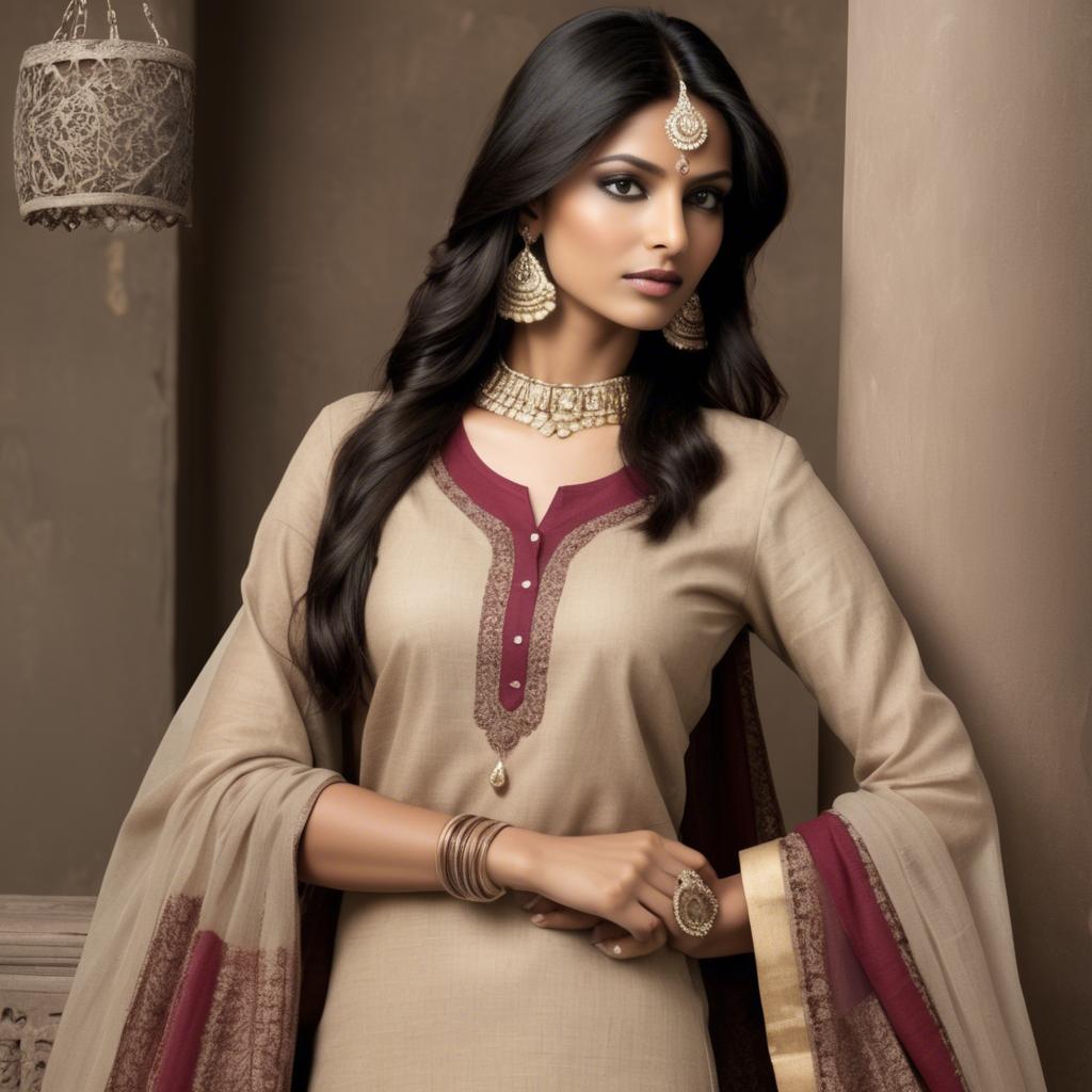 A stunning image of indian elegance in natural fabrics.