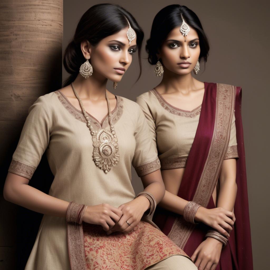 A stunning image of indian elegance in natural fabrics.