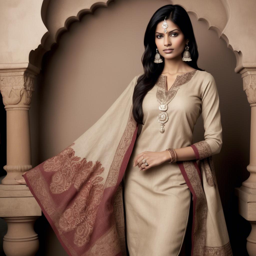 A stunning image of indian elegance in natural fabrics.