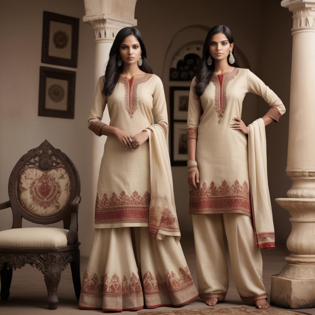 A stunning image of indian elegance in natural fabrics.