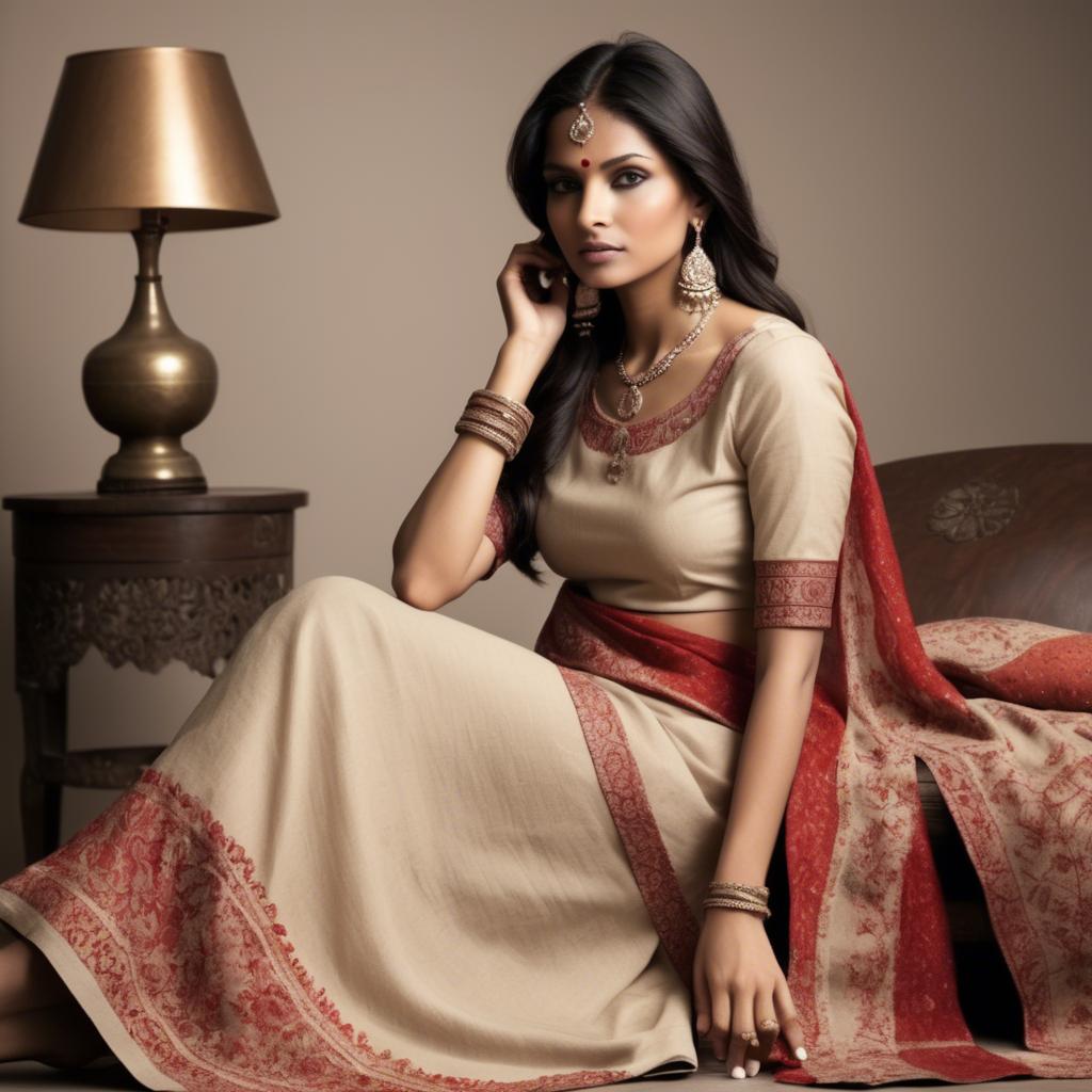 A stunning image of indian elegance in natural fabrics.