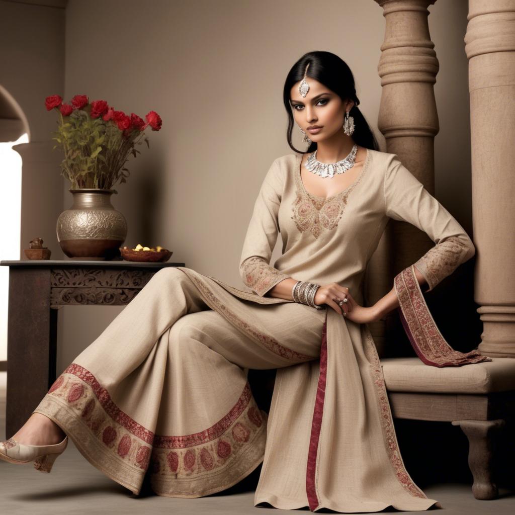 A stunning image of indian elegance in natural fabrics.