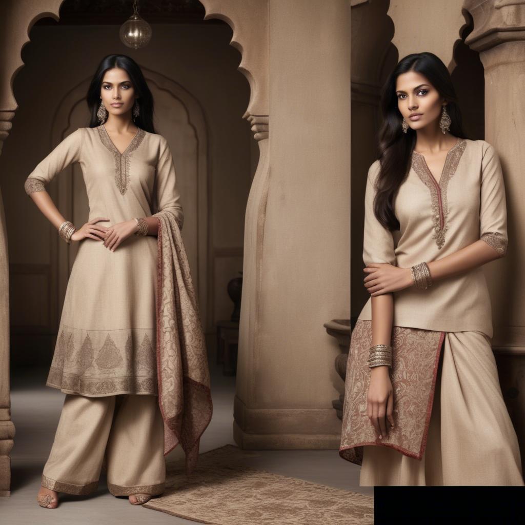 A stunning image of indian elegance in natural fabrics.