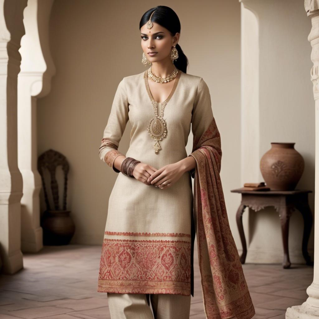 A stunning image of indian elegance in natural fabrics.